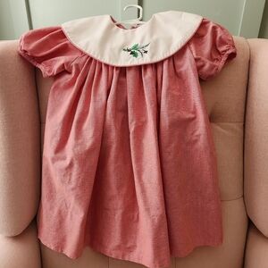 Rare! Banbury Cross size 4 Christmas Holly Vintage Smocked Like styles red white